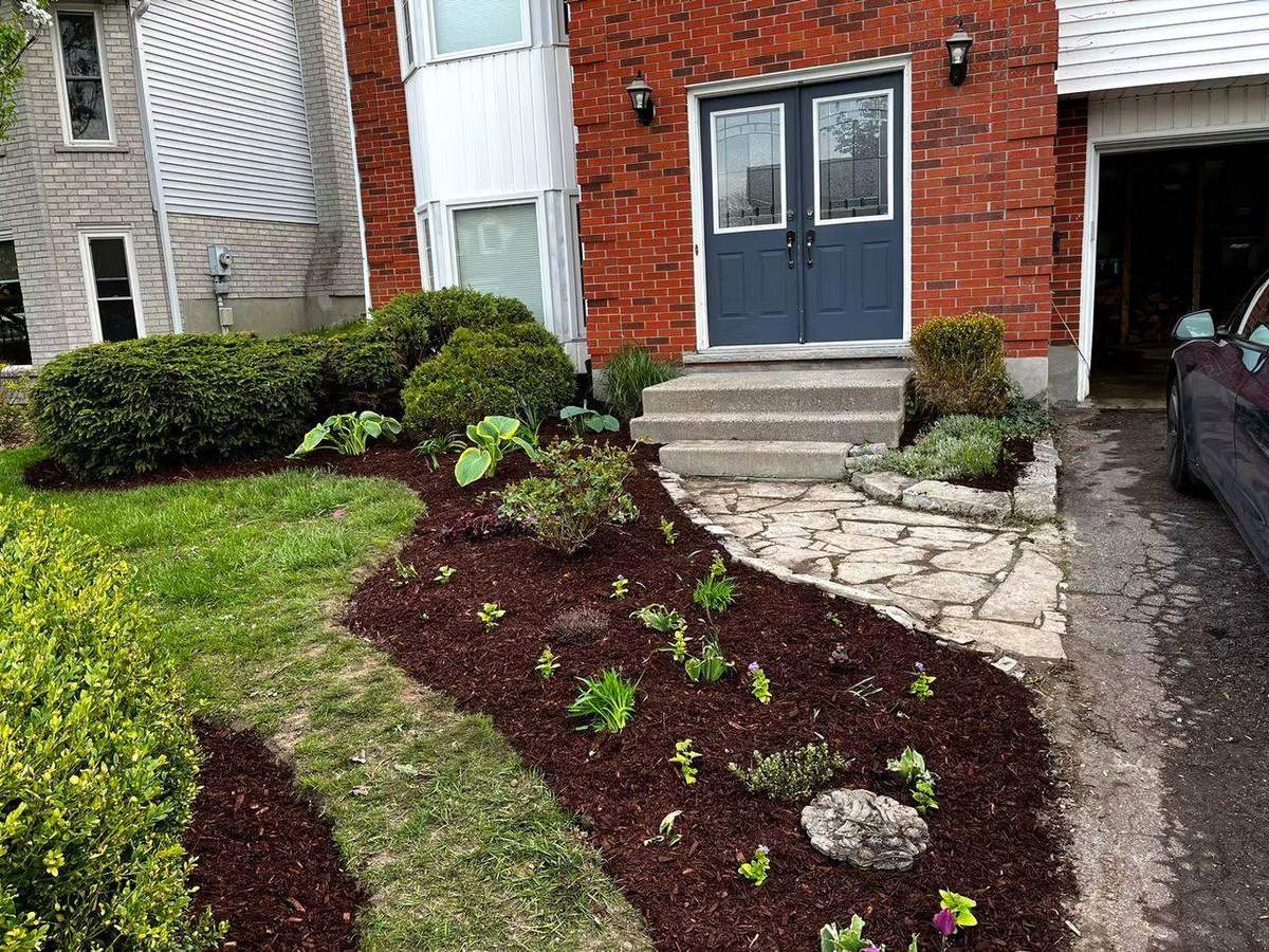 Weed-free front garden beds in Guelph